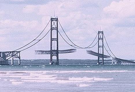 Mackinac Bridge Consturction 1956