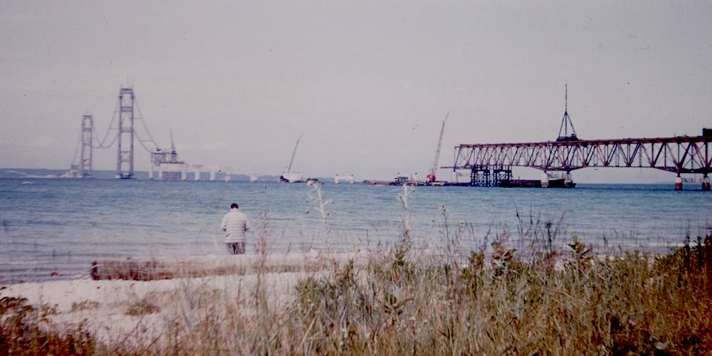 Mackinac Bridge construction