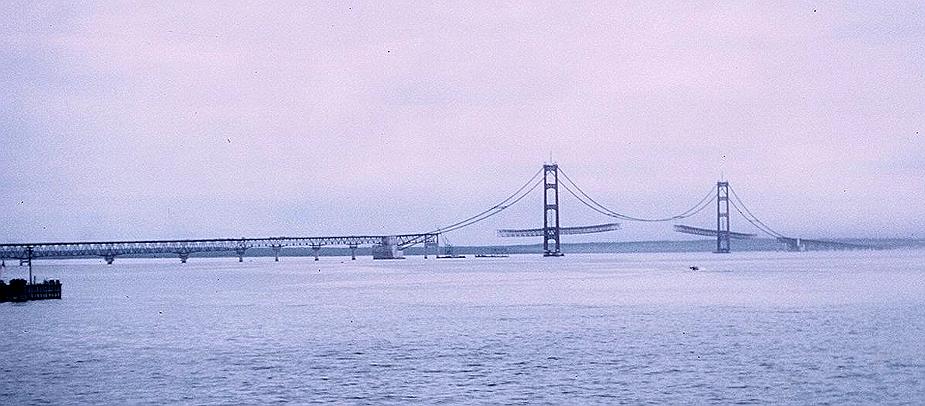 Mackinac Bridge construction