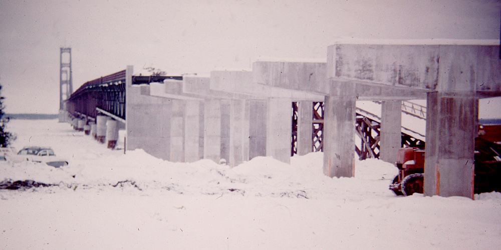 Mackinac Bridge approach construction