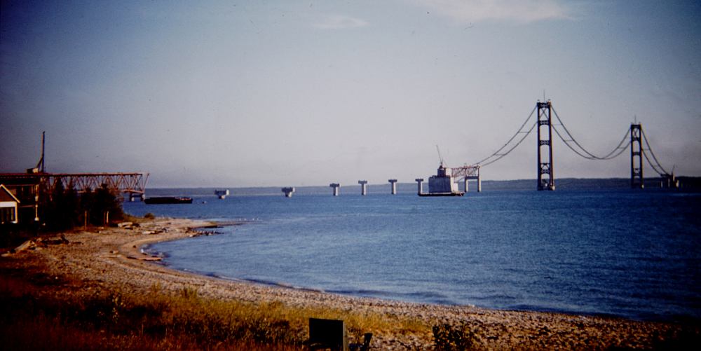 Building the Mackinac Bridge - Mackinaw City, Michigan