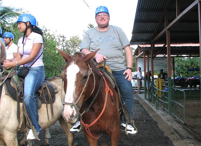Keith Stokes on horseback during Arenal Canopy Tour.
