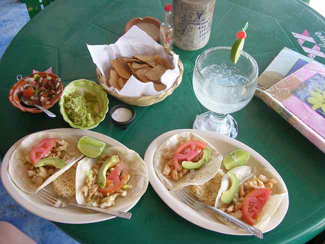 fish tacos and shrimp tacos Coconuts