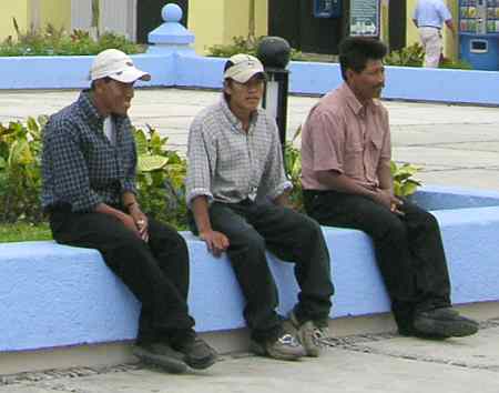 Three amigos resting in the San Miguel town square