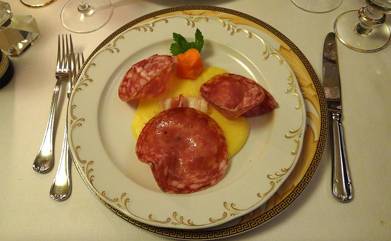 soppressata (Italian dry salami) and lard