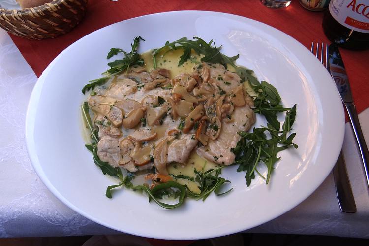 Veal with porcini mushrooms at Art Cafe, Milan