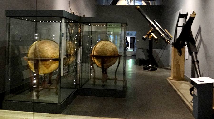 Astronomy Hall telecopes and globes -