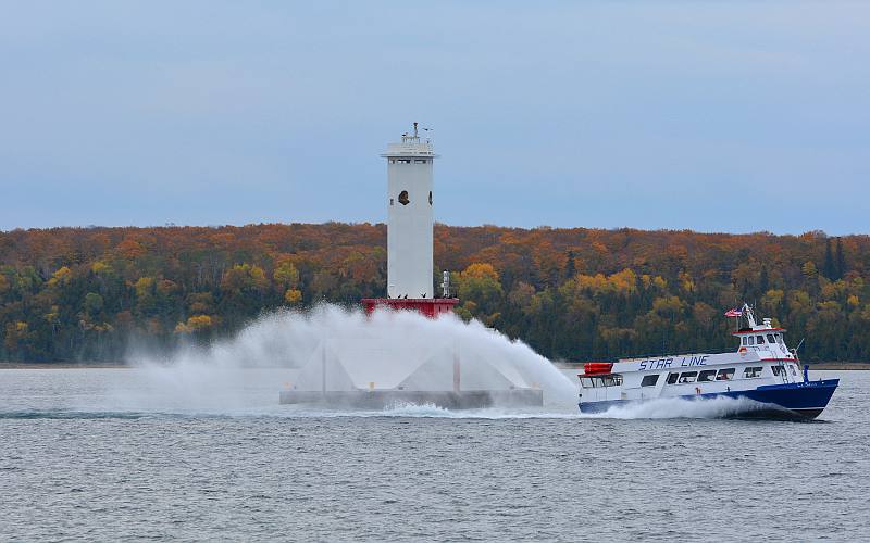 Round Island Passage Light and fall colors