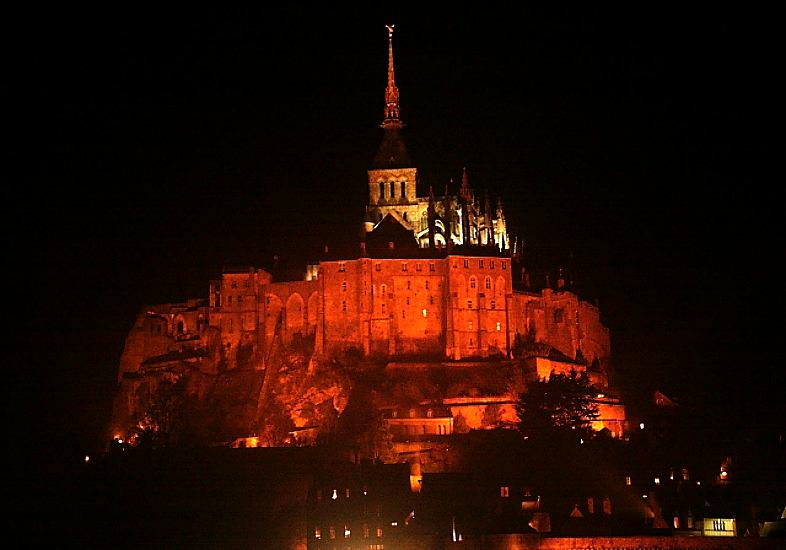 Mont St. Michel at night