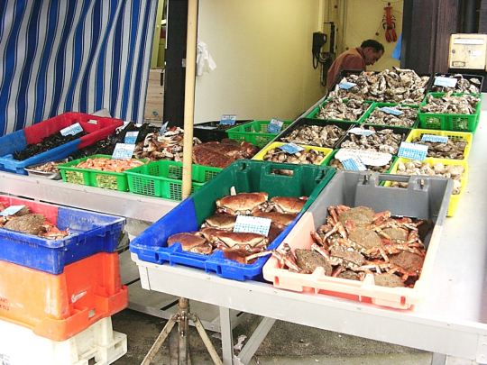 display of Cancale seafood for sale