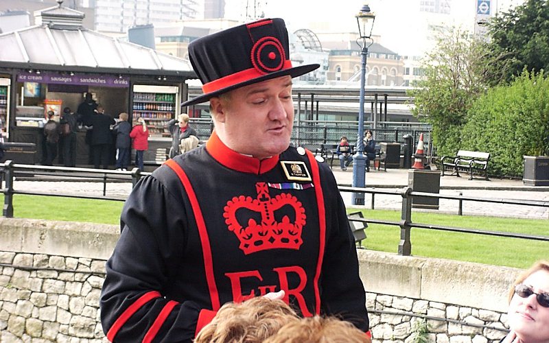 Tower of London beefeater tour guide in uniform