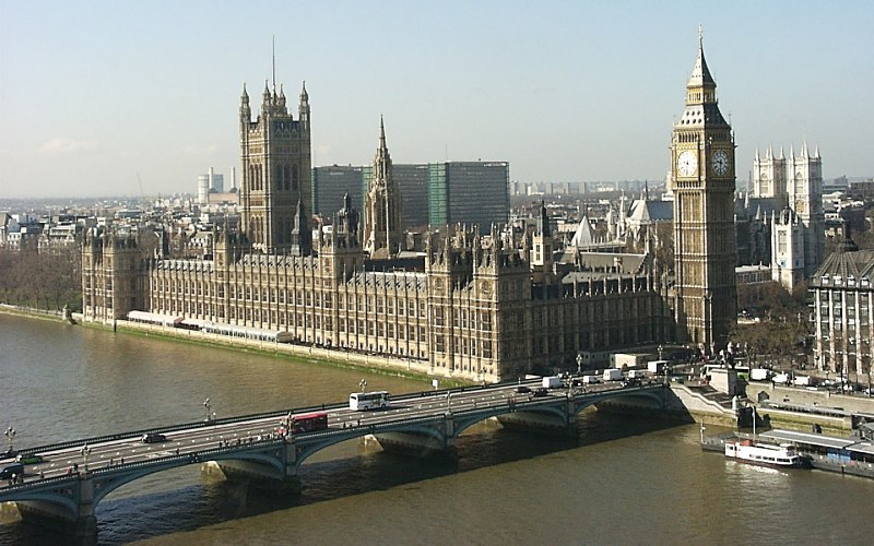 Houses of Parliament form the air