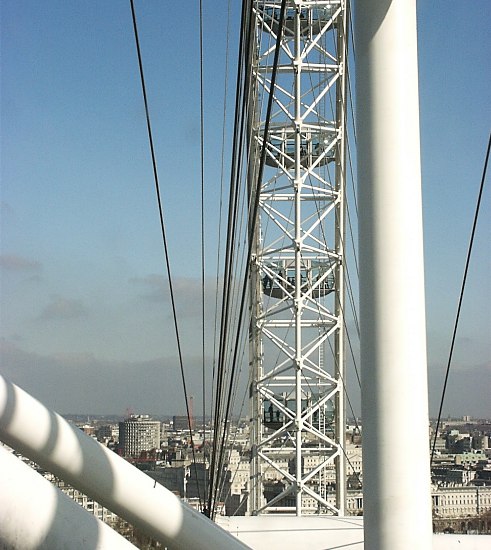 Interior spokes of the London Eye