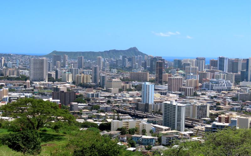 View from National Memorial Cemetery of the Pacific