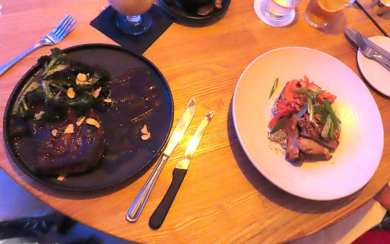 Rib eye and pork chop at Mahina and Sun's