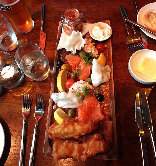 West Coast Seafood board at the Brasserie on the Corner