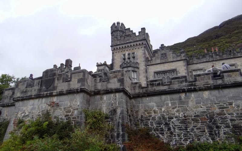 Kylemore Abbey from below the casstle wall