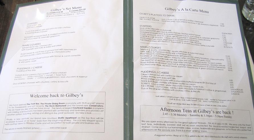 Gilbey's menu - Eaton