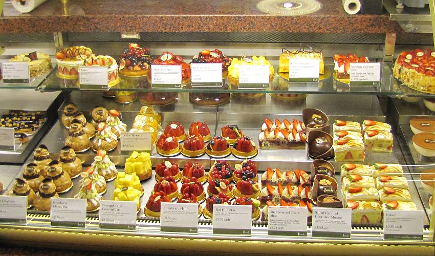 pastries in Harrods food Hall