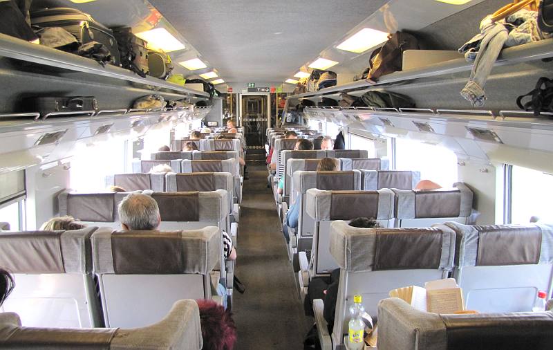 Interior of Eurostar railroad car