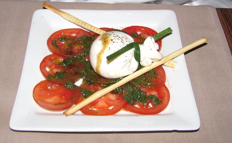 tomato with Burrata Pugliese mozzarella - Villa Spicy
