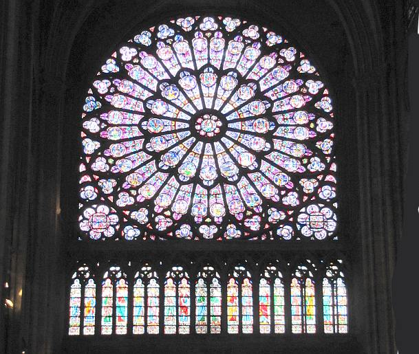 Notre Dame South Rose stained glass windows