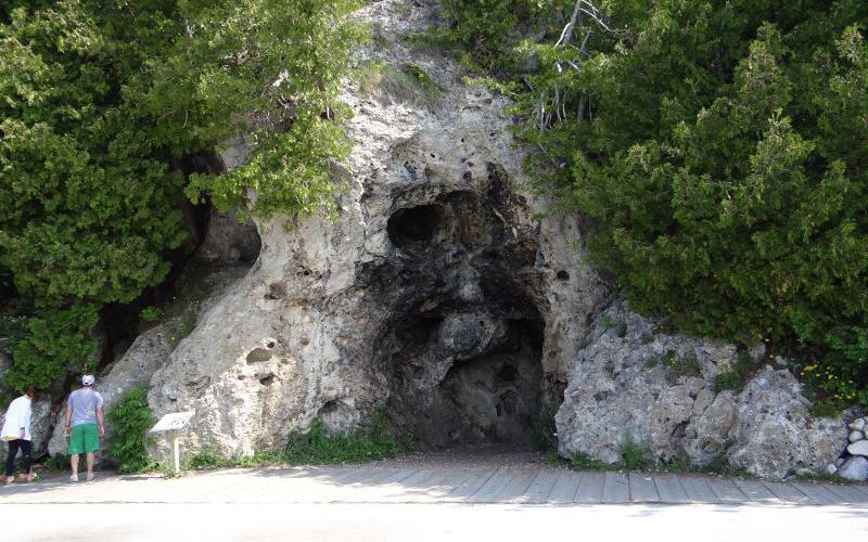 Devil's Kitchen cave on Mackinac Island