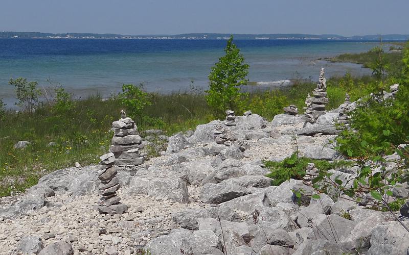 Mackinac Island rock stacks