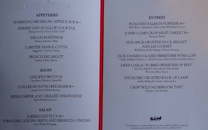 Grand Hotel menu