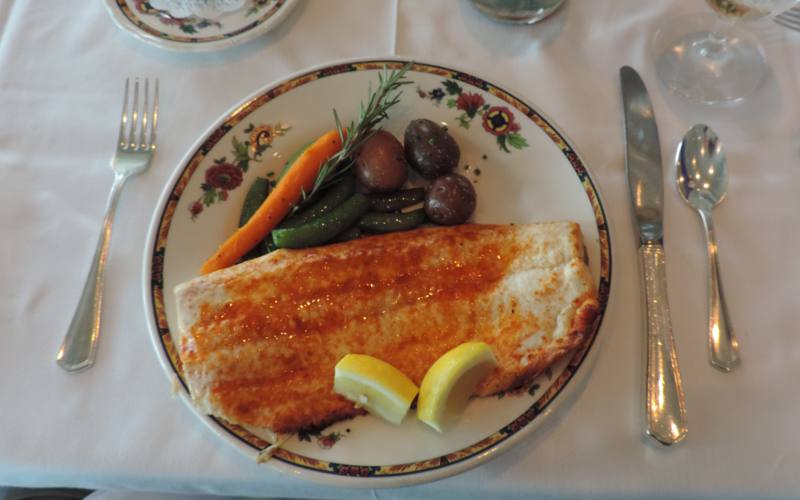 Broiled whitefish at the Carriage House restaurant - Mackinac Island