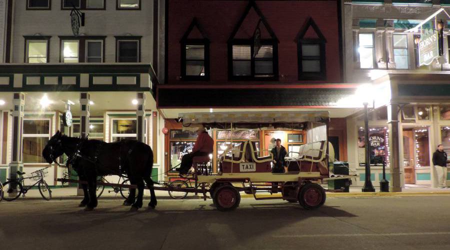 Horse drawn taxi - Mackinac Island, Michigan