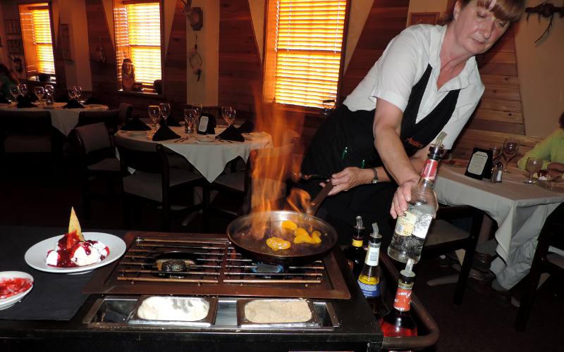 Flaming Peach Melba at the Chippewa Room