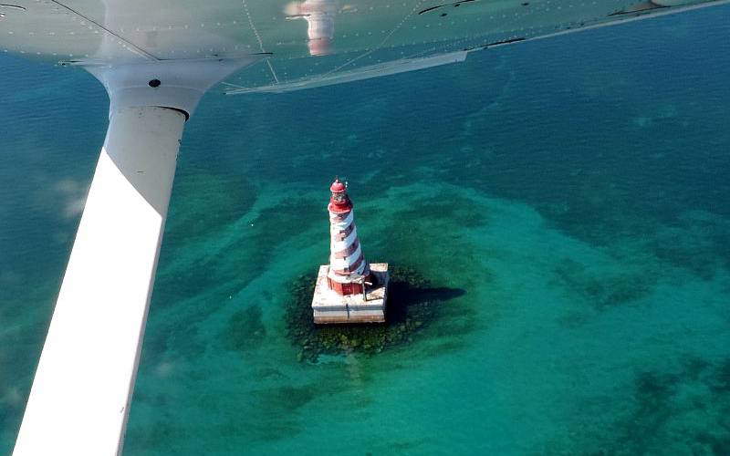 White Shoal Light from the air