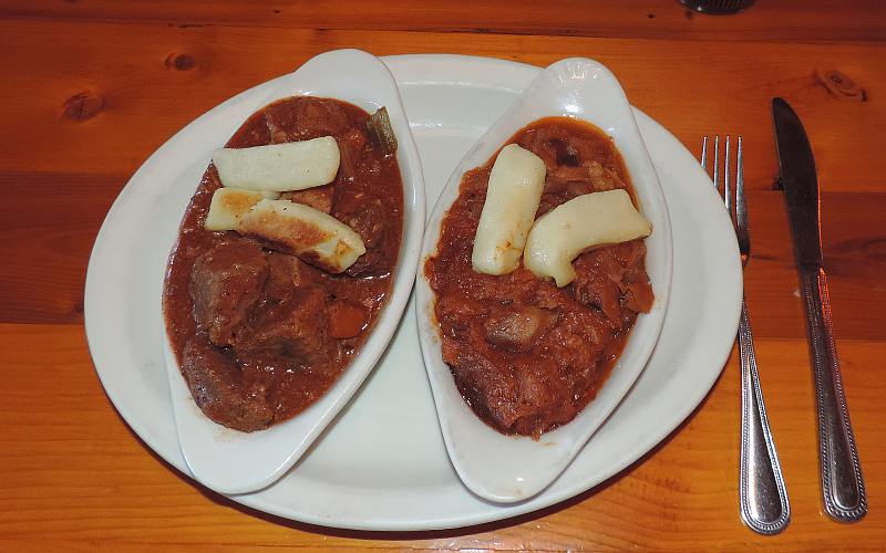 goulash and stew at Legs Inn in Cross Village, Michigan