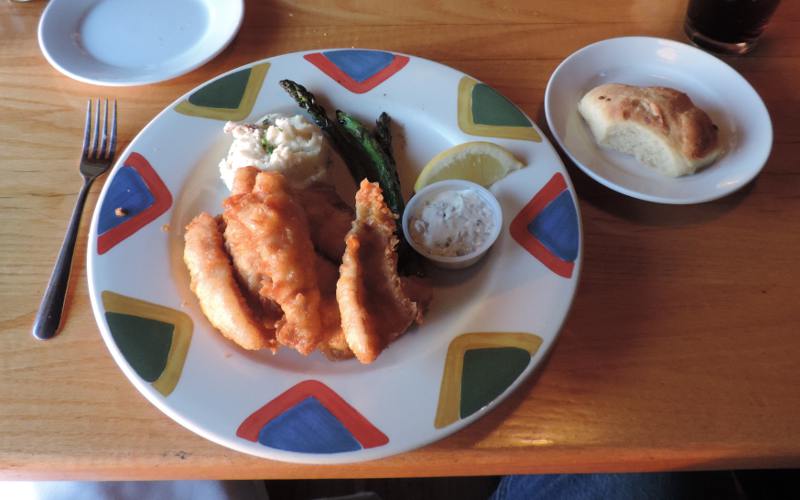 Fried perch at the Cove restaurant in Leland, Michigan