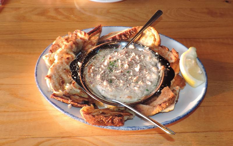 smoked whitefish pate at the Cove restaurant in Leland, Michigan