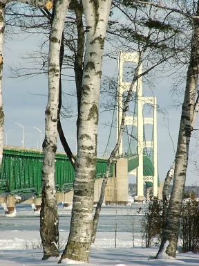 Mackinac Bridge winter