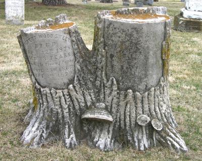 tree stump headstone