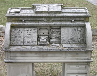 roll-top desk grave marker