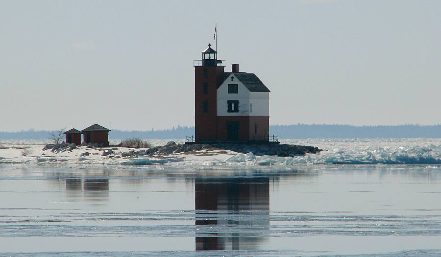 Round Island Lighthouse from Mackinac Island