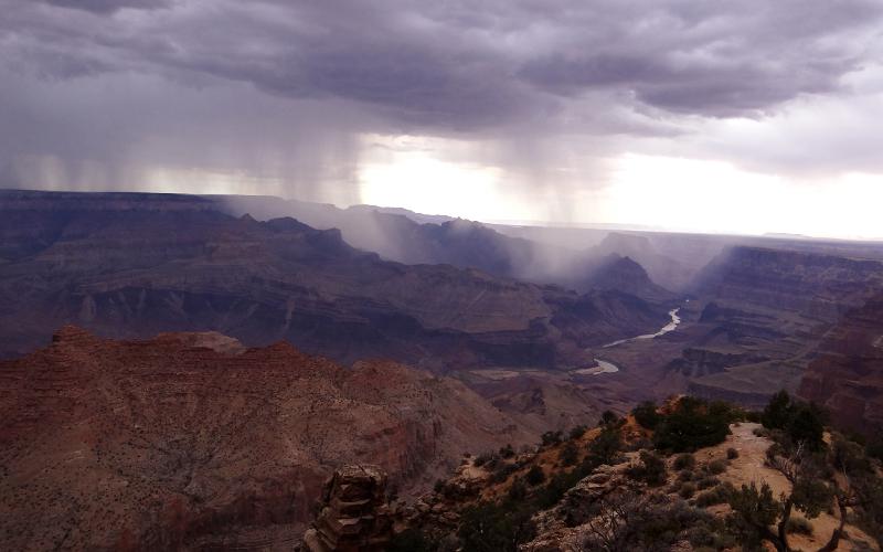 Grand Canyon rain storm