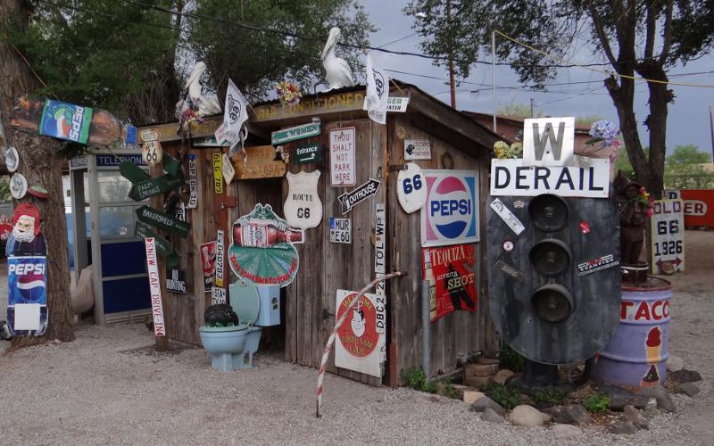 Delgadillo's Snow Cap Drive-In outhouse rest rooms